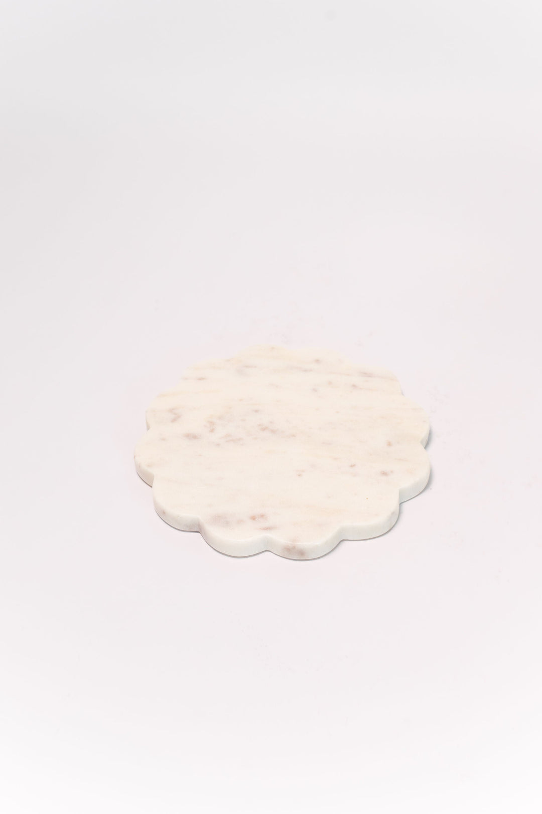 Scalloped Round Marble Tray