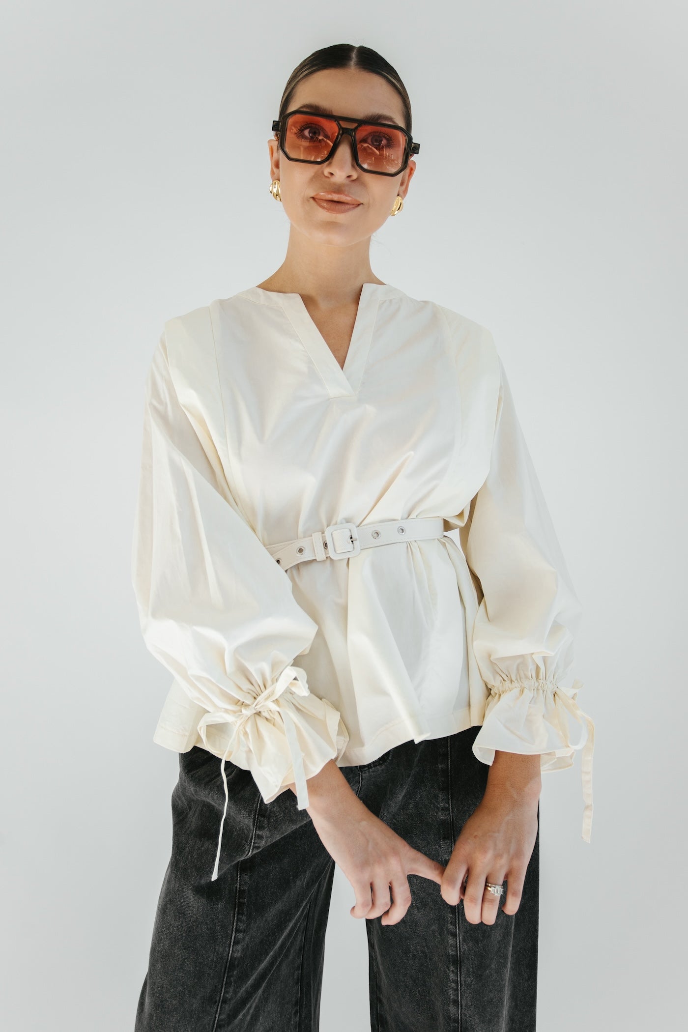 Cosette Pleated Blouse - Cream