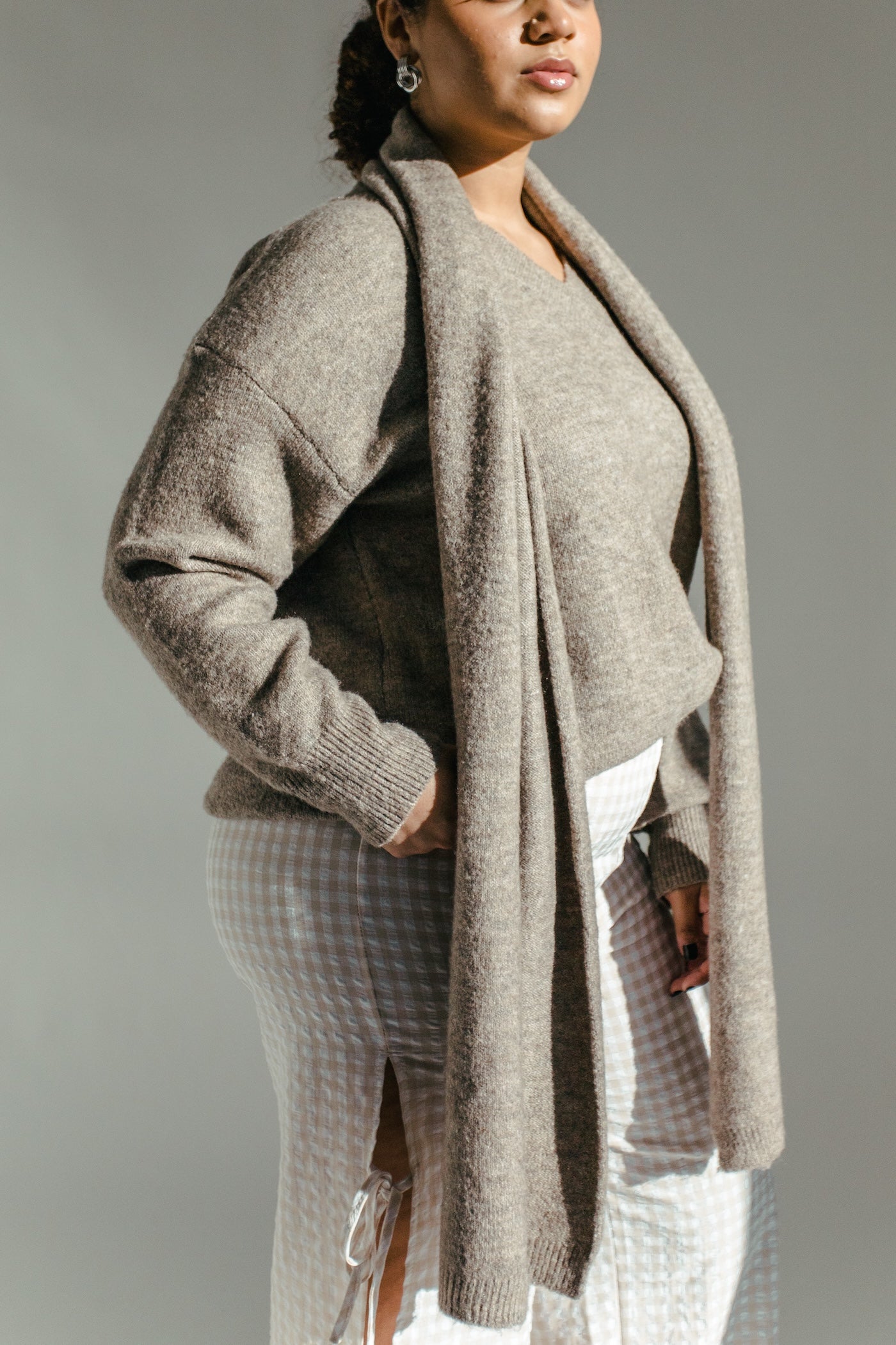 Jackie Sweater + Scarf Set - Taupe