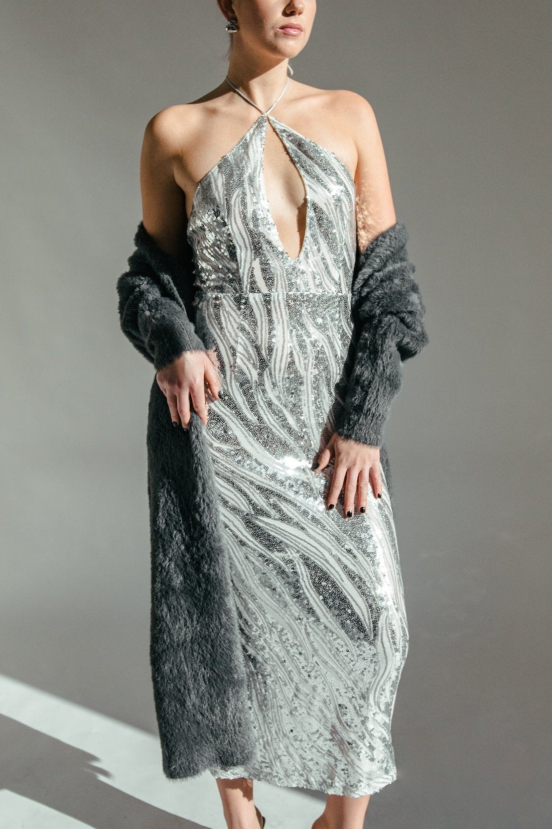 Dancing The Night Away Sequin Maxi Dress - Silver