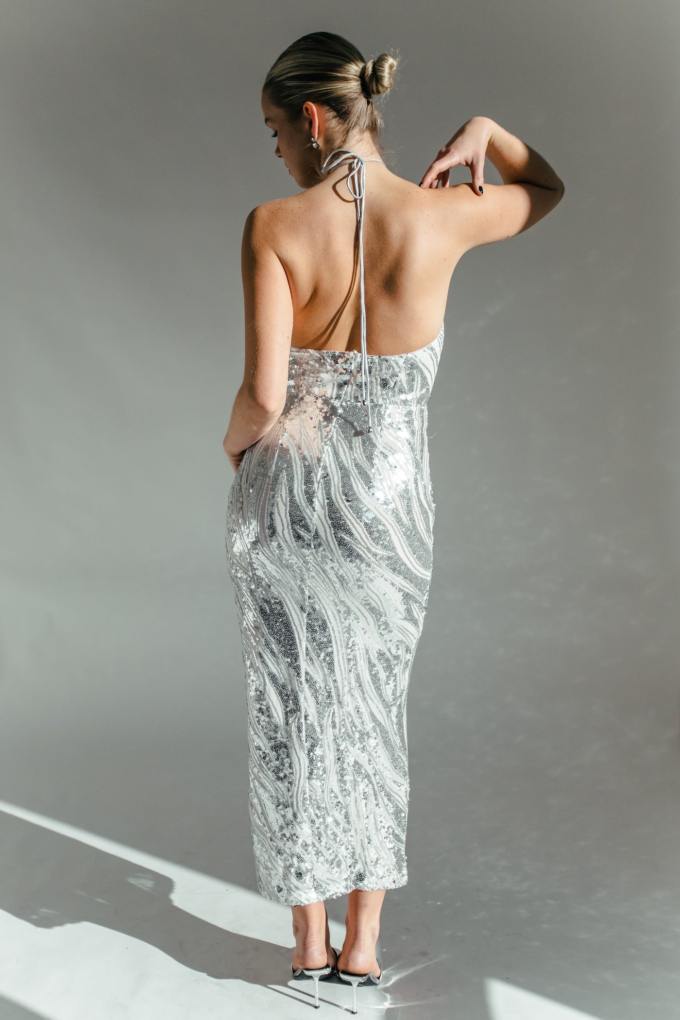 Dancing The Night Away Sequin Maxi Dress - Silver