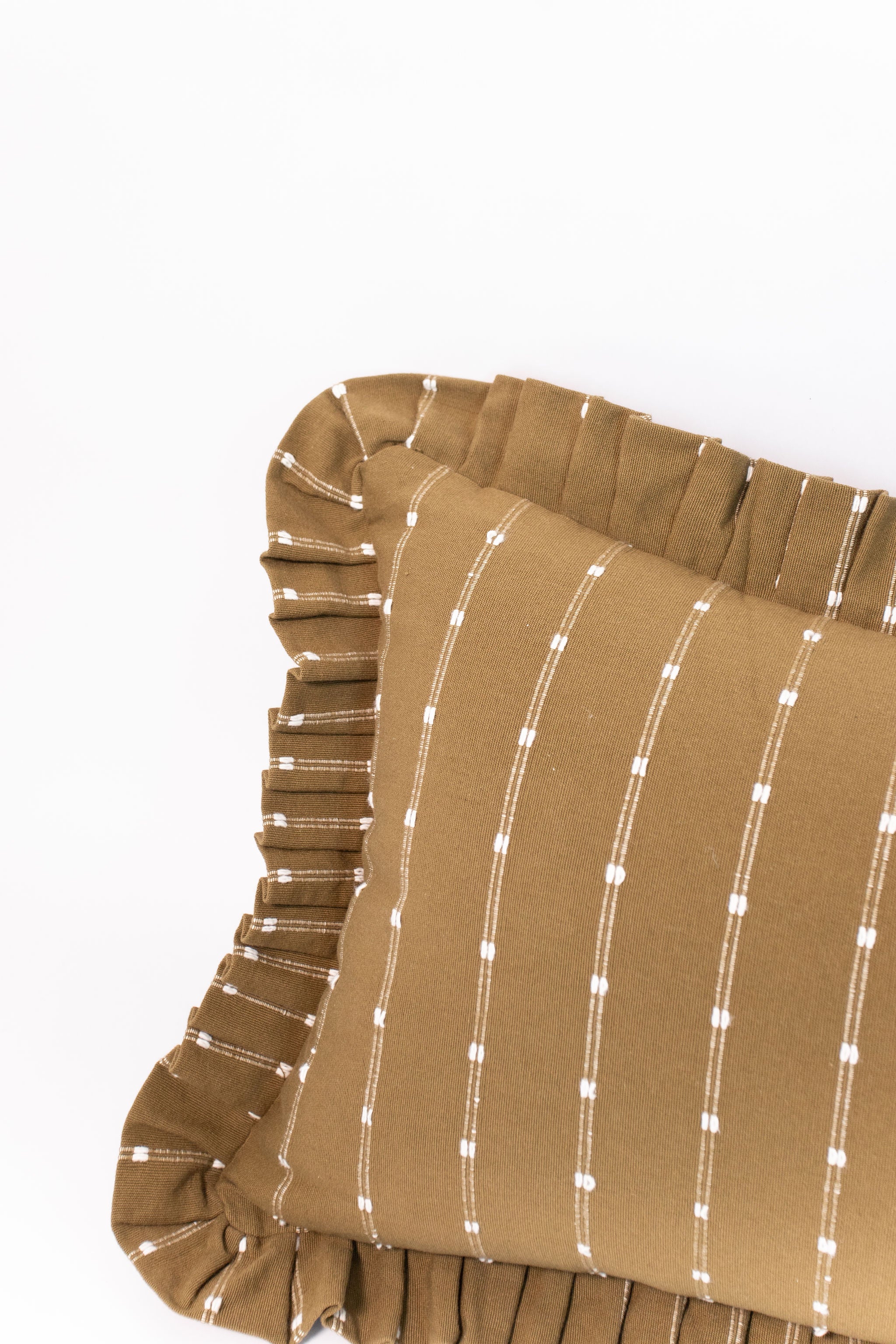 Oversized Ruffle Bolster Pillow - Dark Green - 18