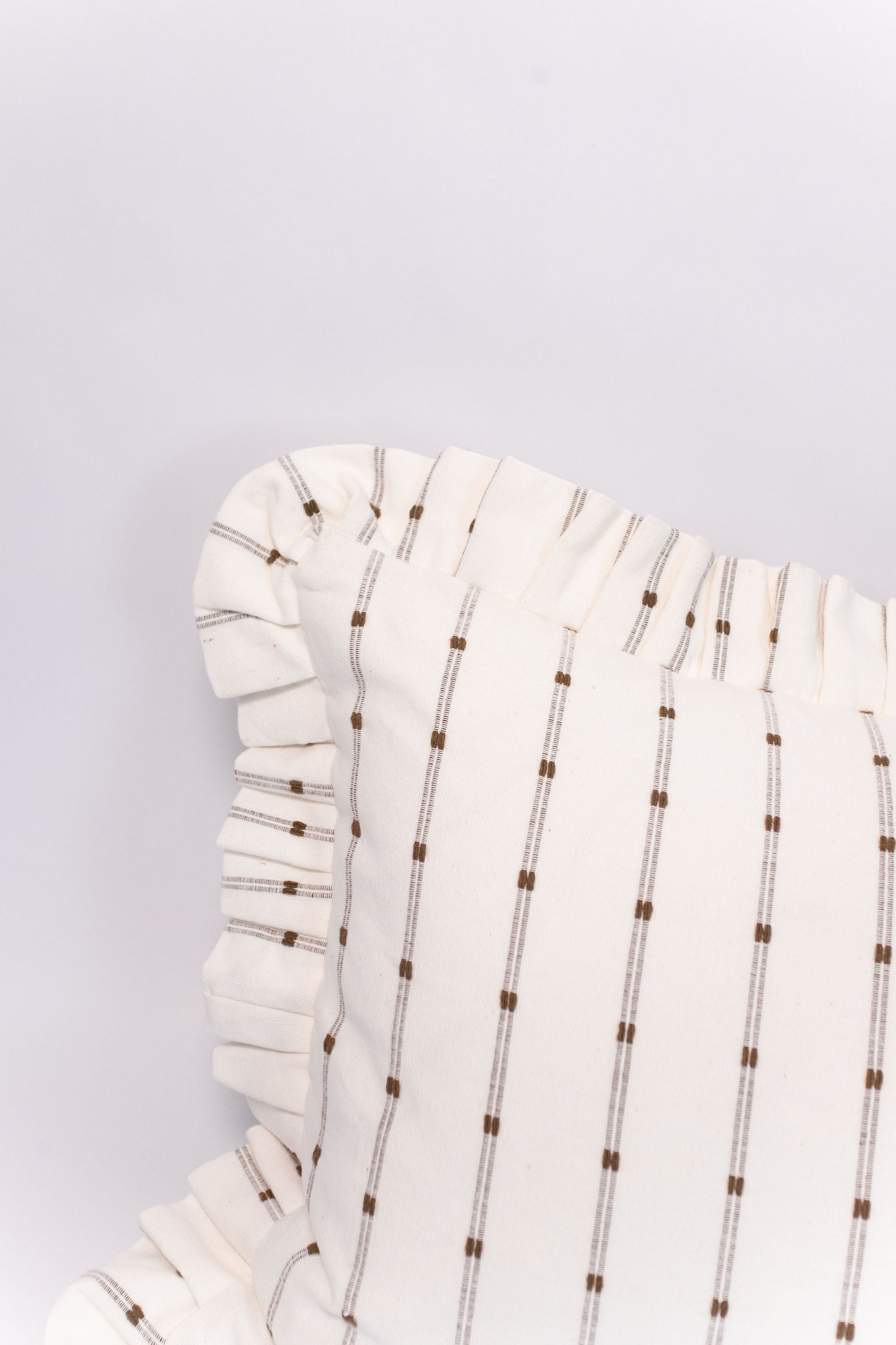 Oversized Ruffle Bolster Pillow - White - 18