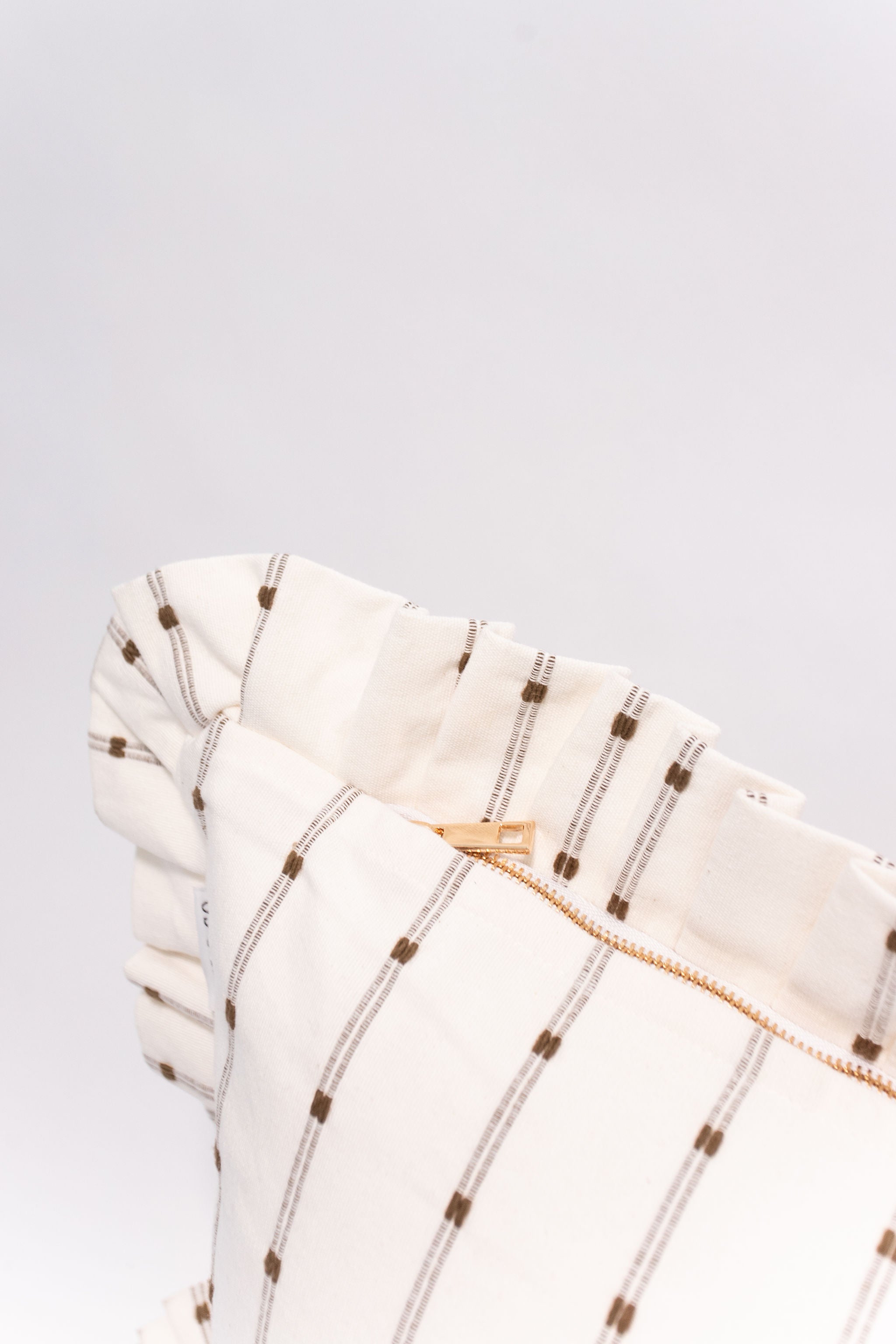 Oversized Ruffle Bolster Pillow - White - 18