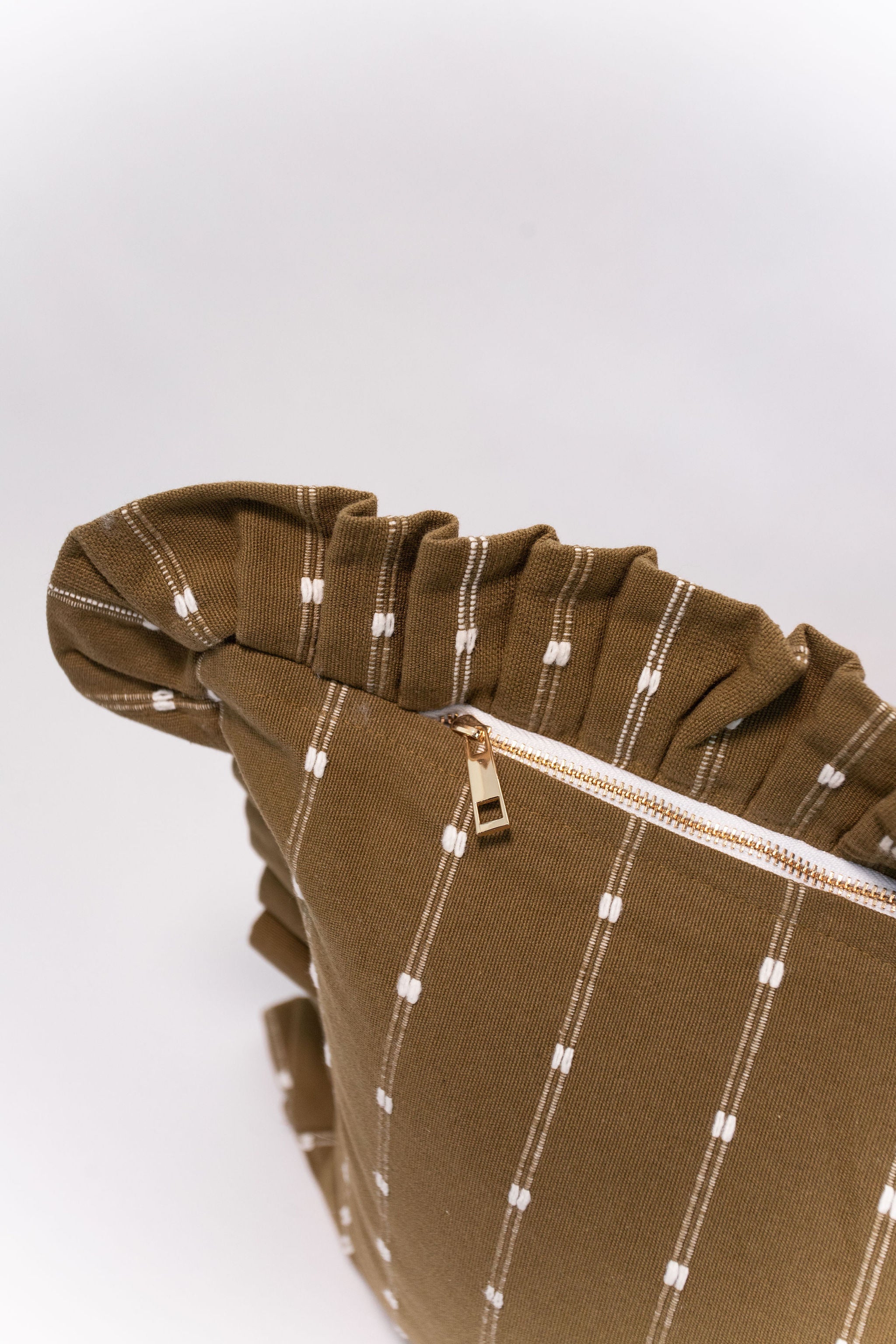 Oversized Ruffle Bolster Pillow - Dark Green - 18