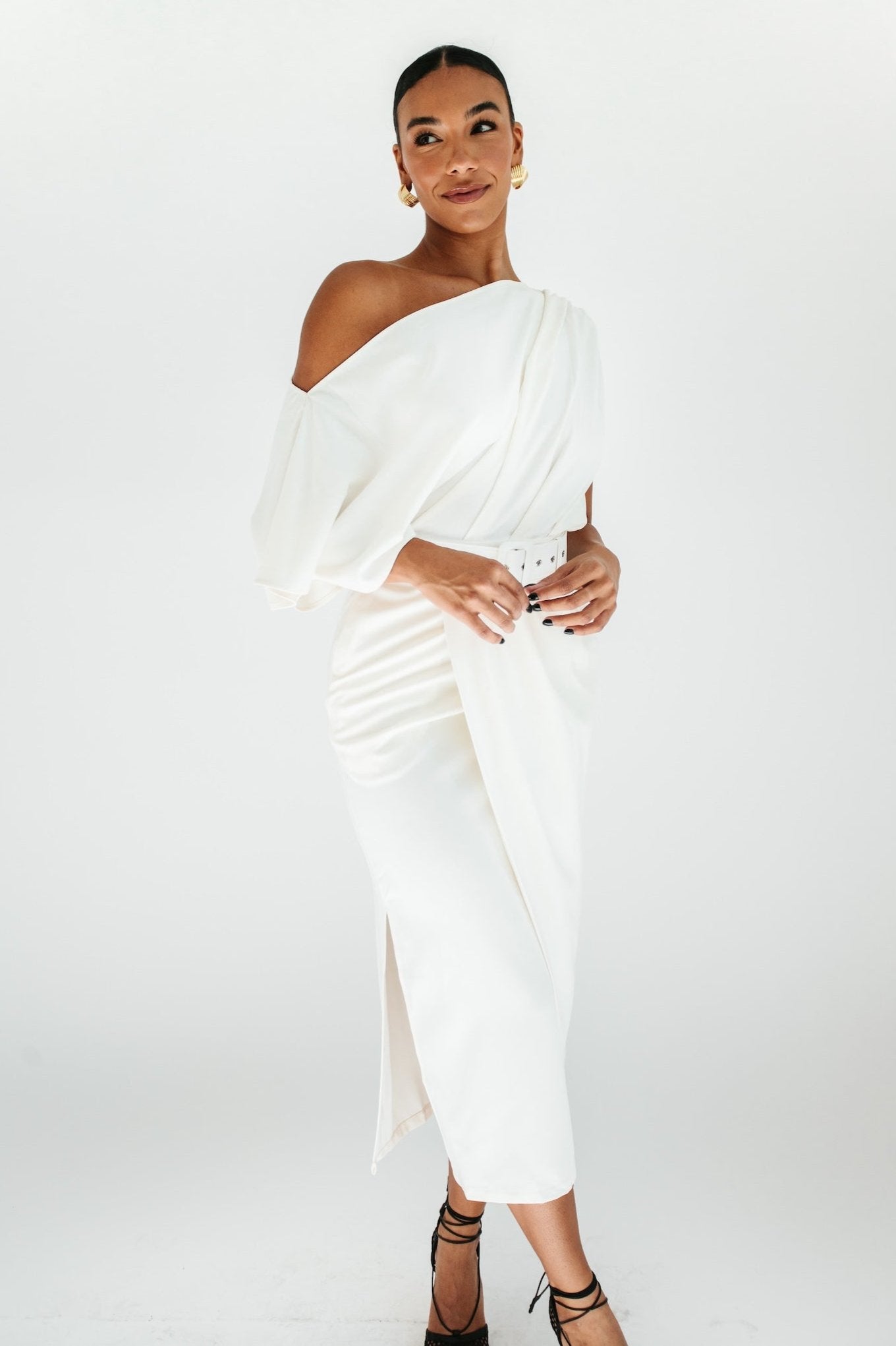 Cameron Off The Shoulder Maxi Dress - Ivory