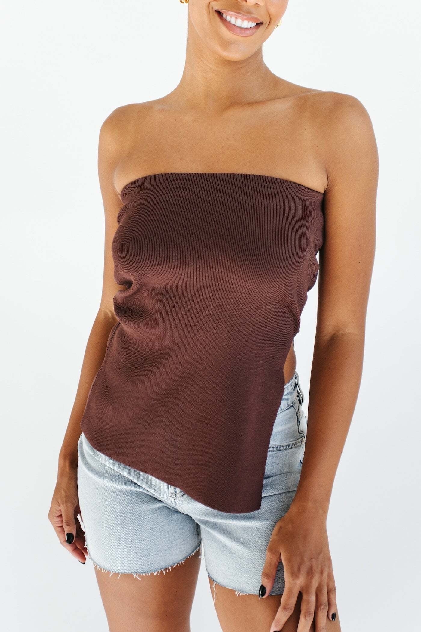 Easy Does It Strapless Top - Mocha