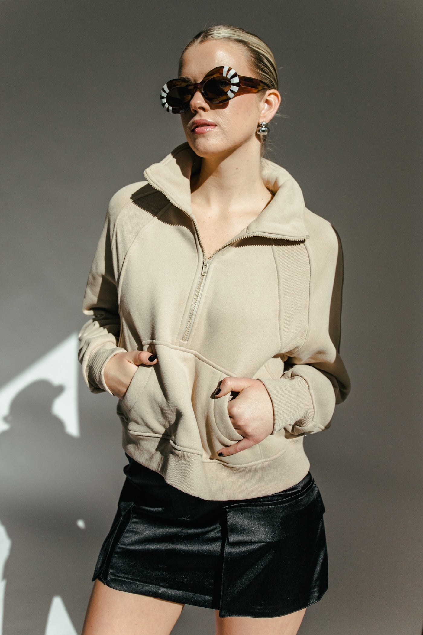 Gabriella Quarter Zip - Taupe