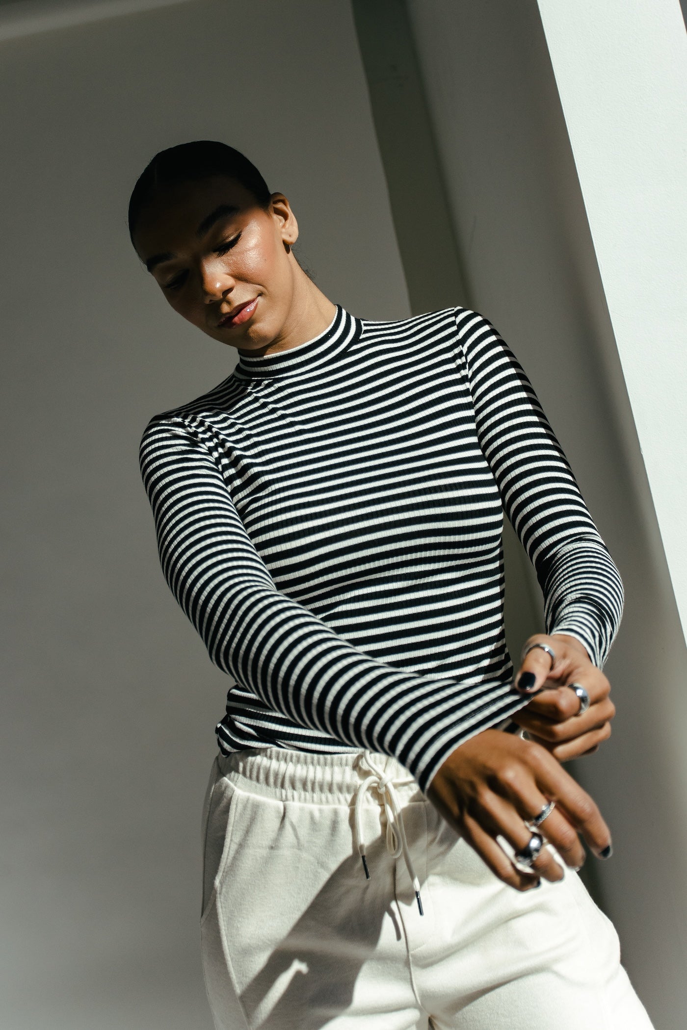 Days Like This Striped Long Sleeve - Black + White