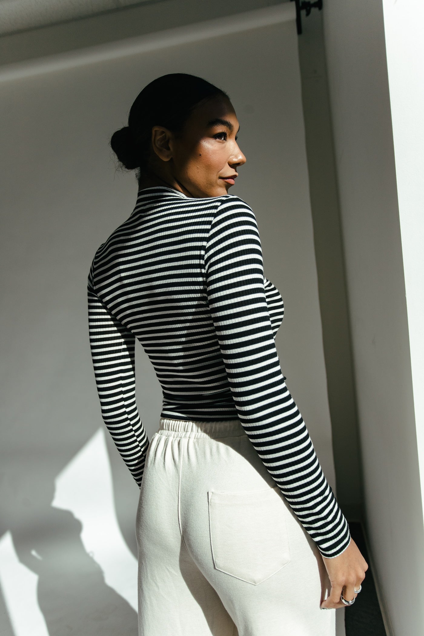 Days Like This Striped Long Sleeve - Black + White