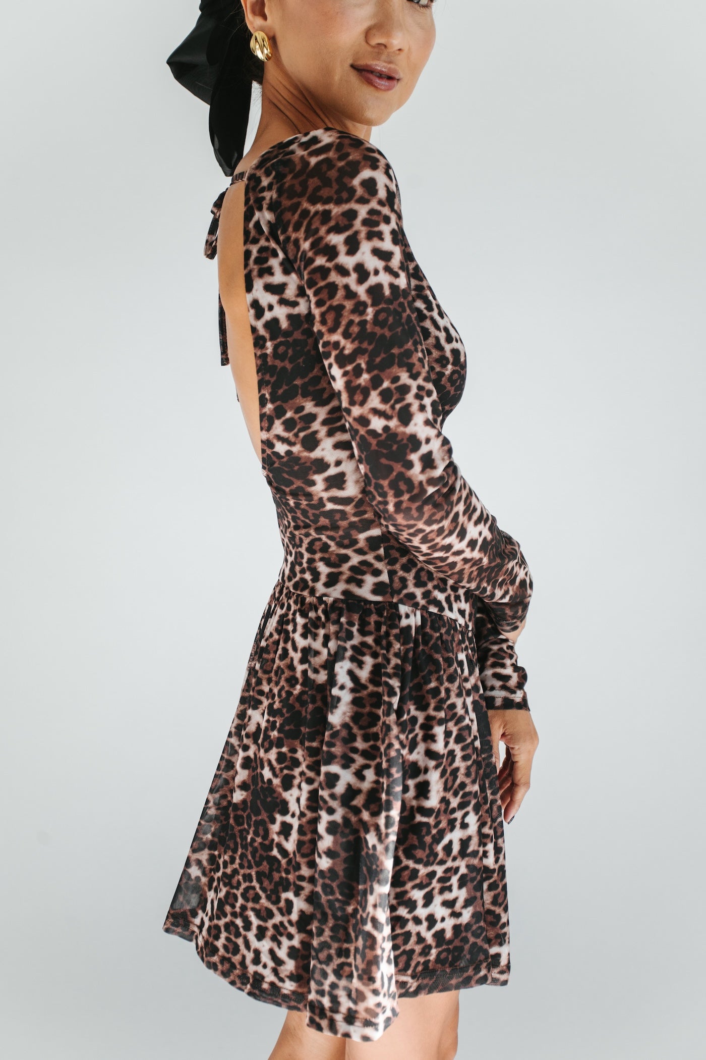 Brisa Drop Waist Mini Dress - Cheetah