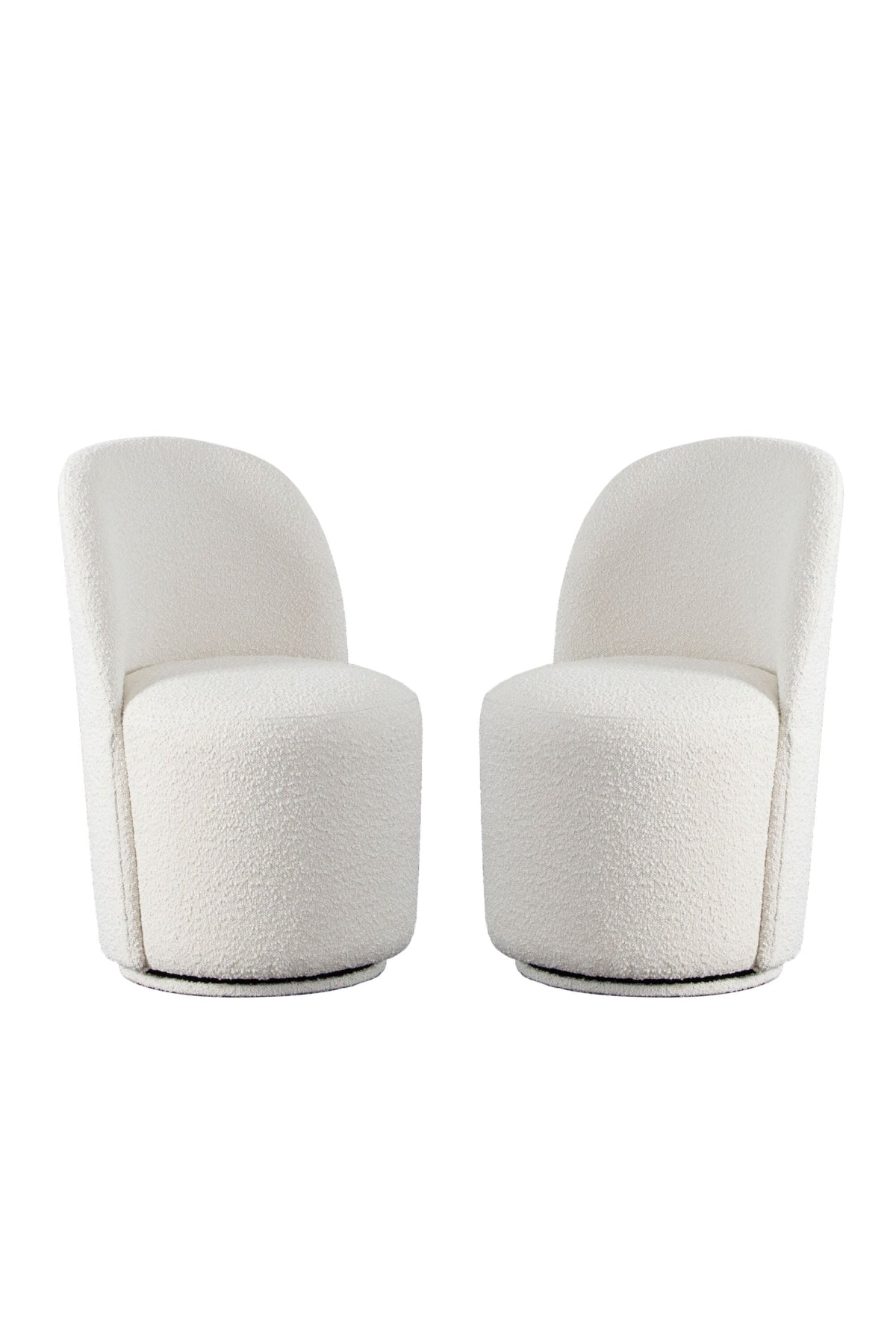 Niccola Swivel Dining Chair - Ivory - Set of 2