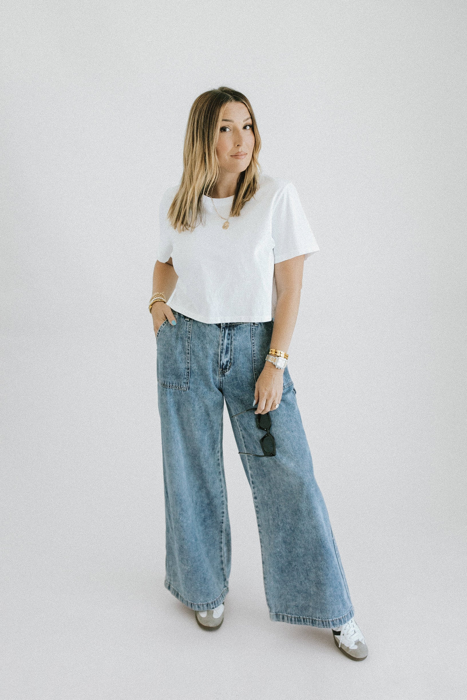 Day Trip Cropped Tee - White