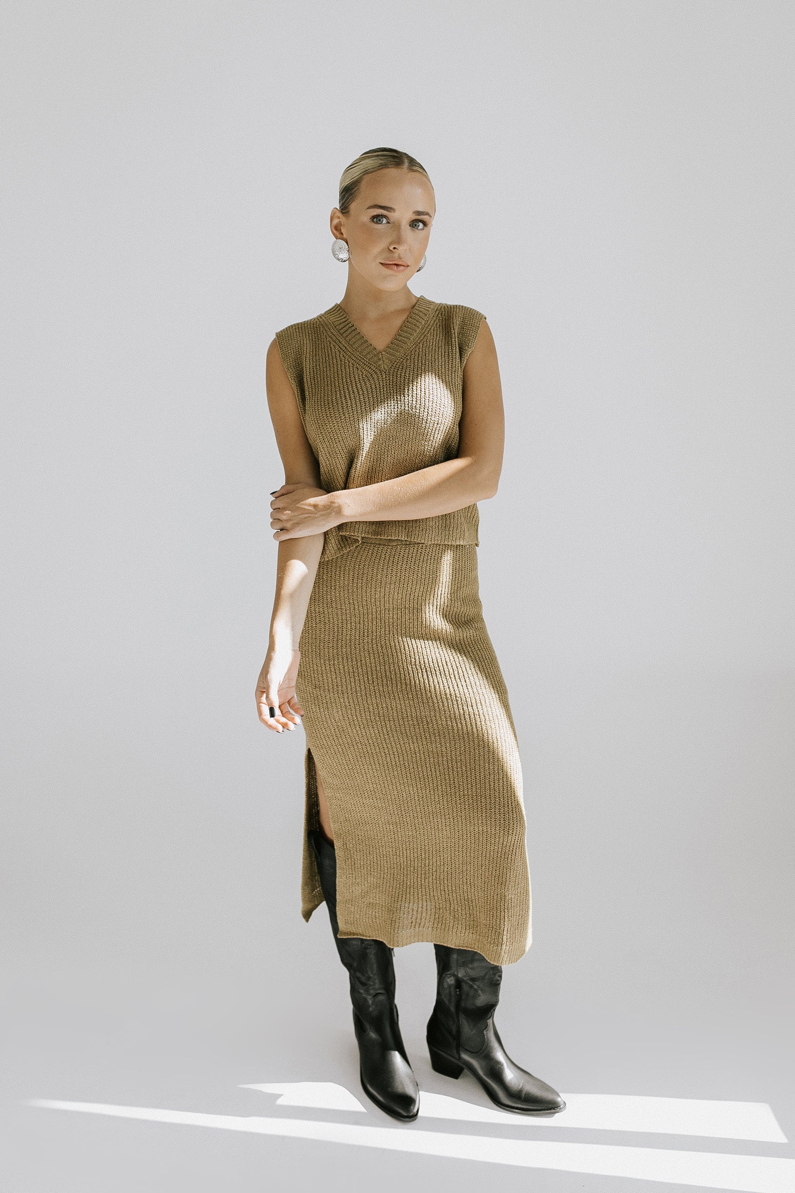 Carley Sweater + Skirt Set - Camel