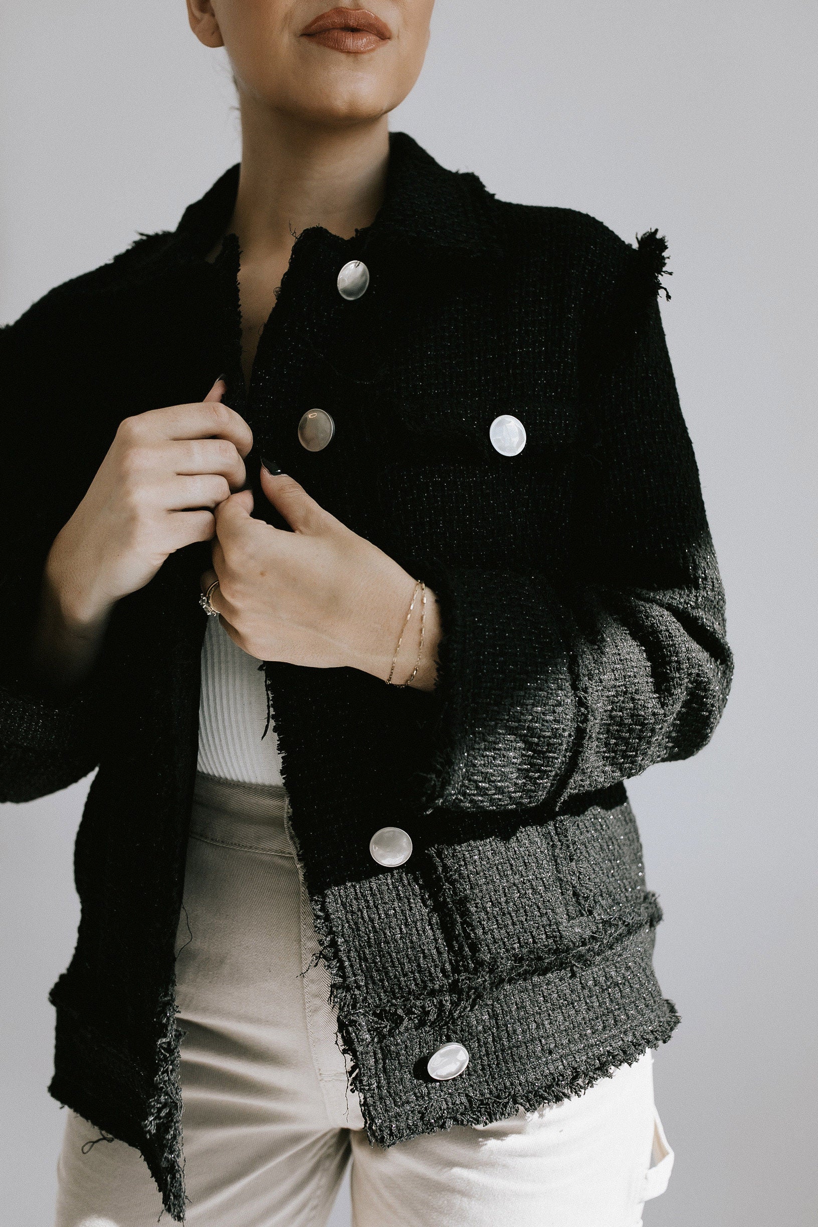Eloise Tweed Jacket - Black