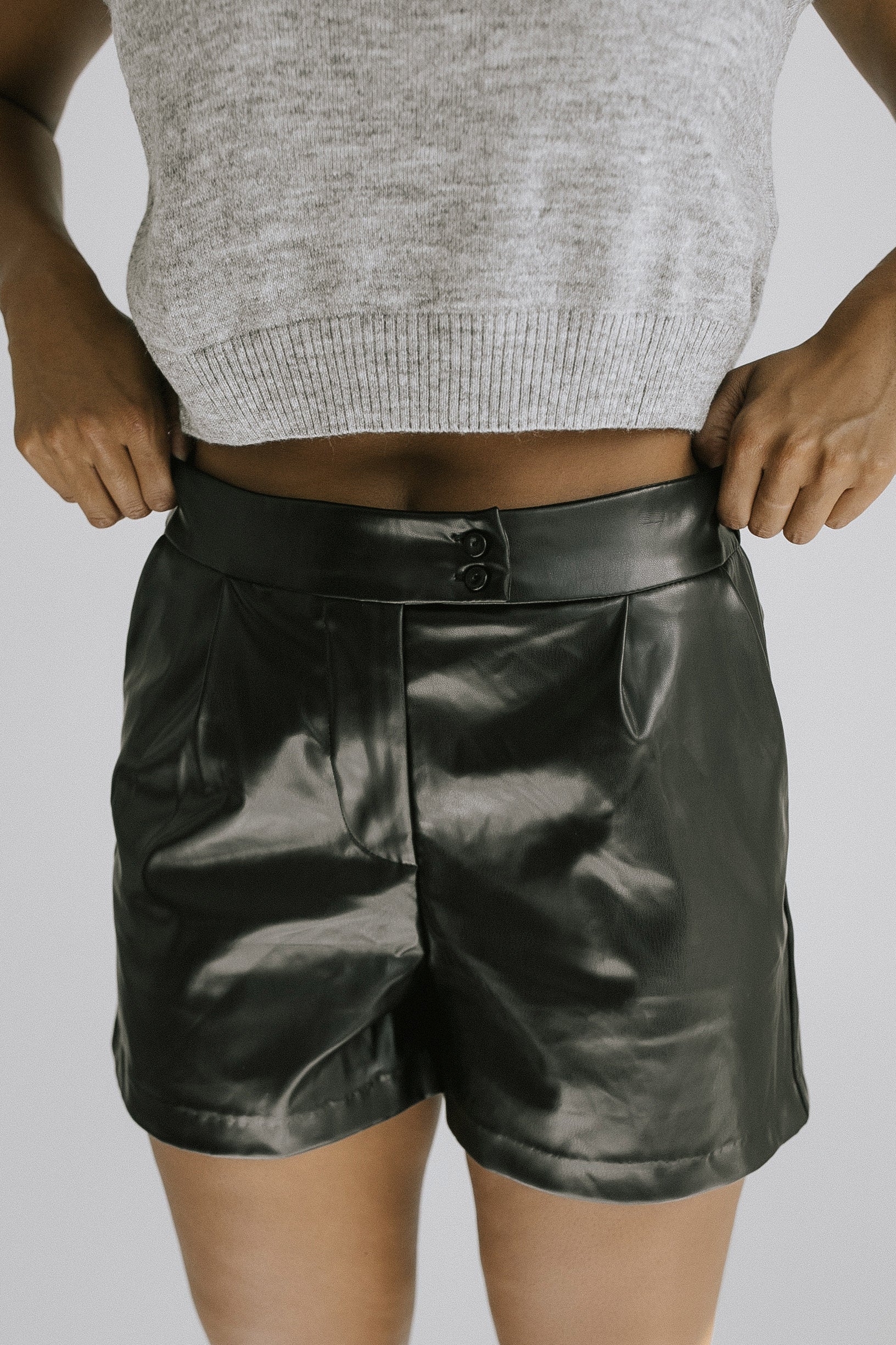 Improve Your Lifestyle by Beverly Pleather High Waist Shorts