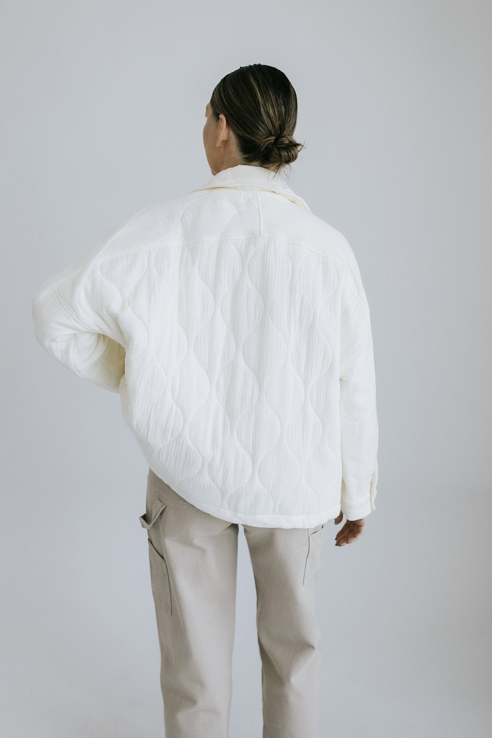 Crossroads Quilted Shacket - Ivory