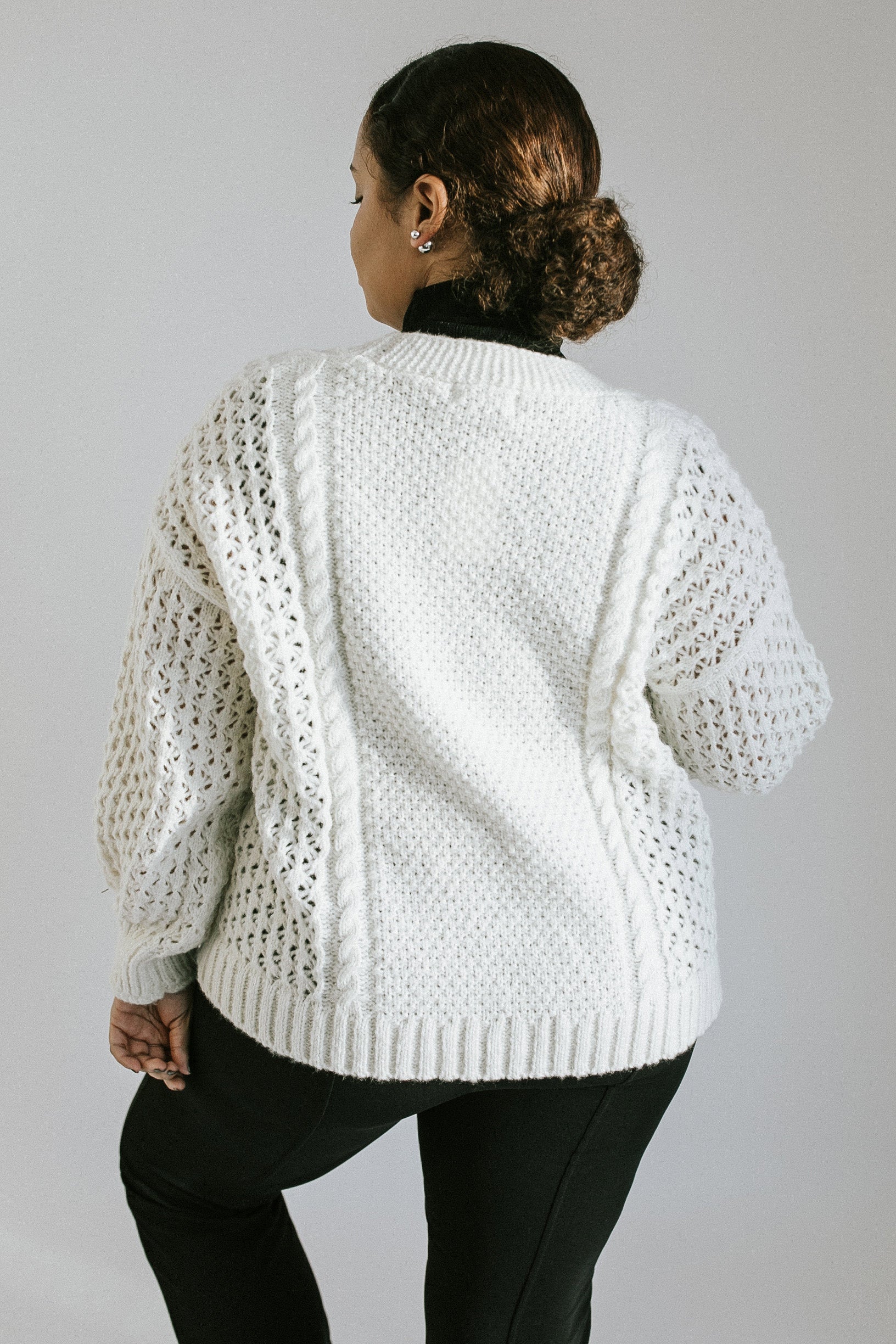 Posh Knit Cardigan - Ivory - More Sizes