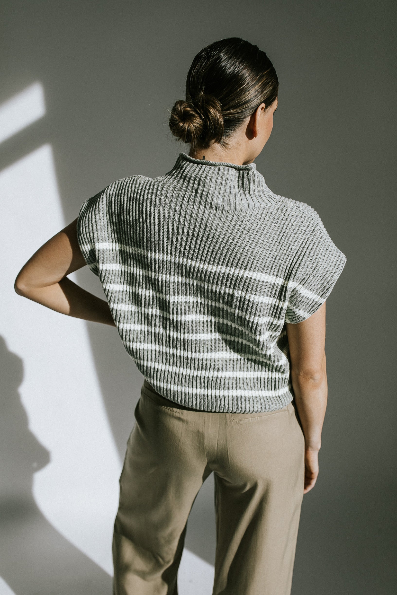 Making Plans Striped Sweater - Grey