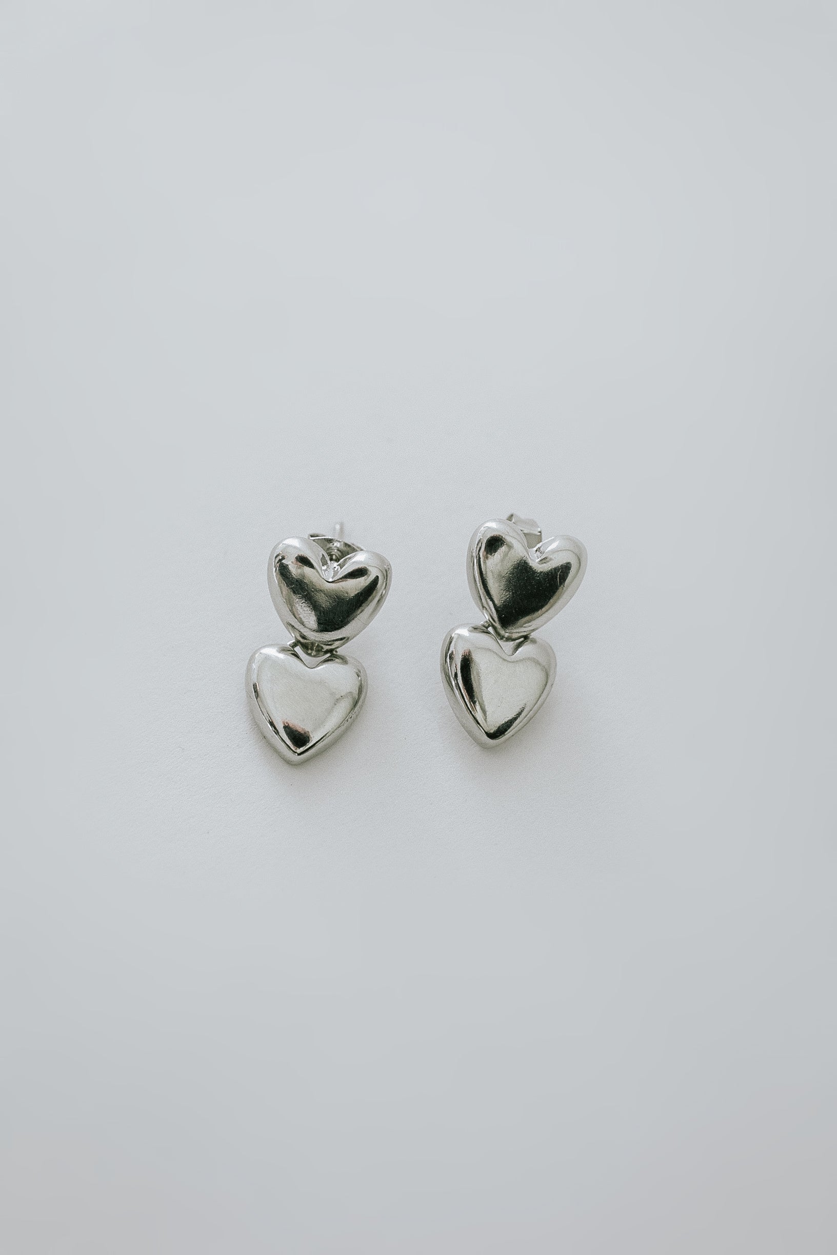 One Day Heart Earrings - Silver