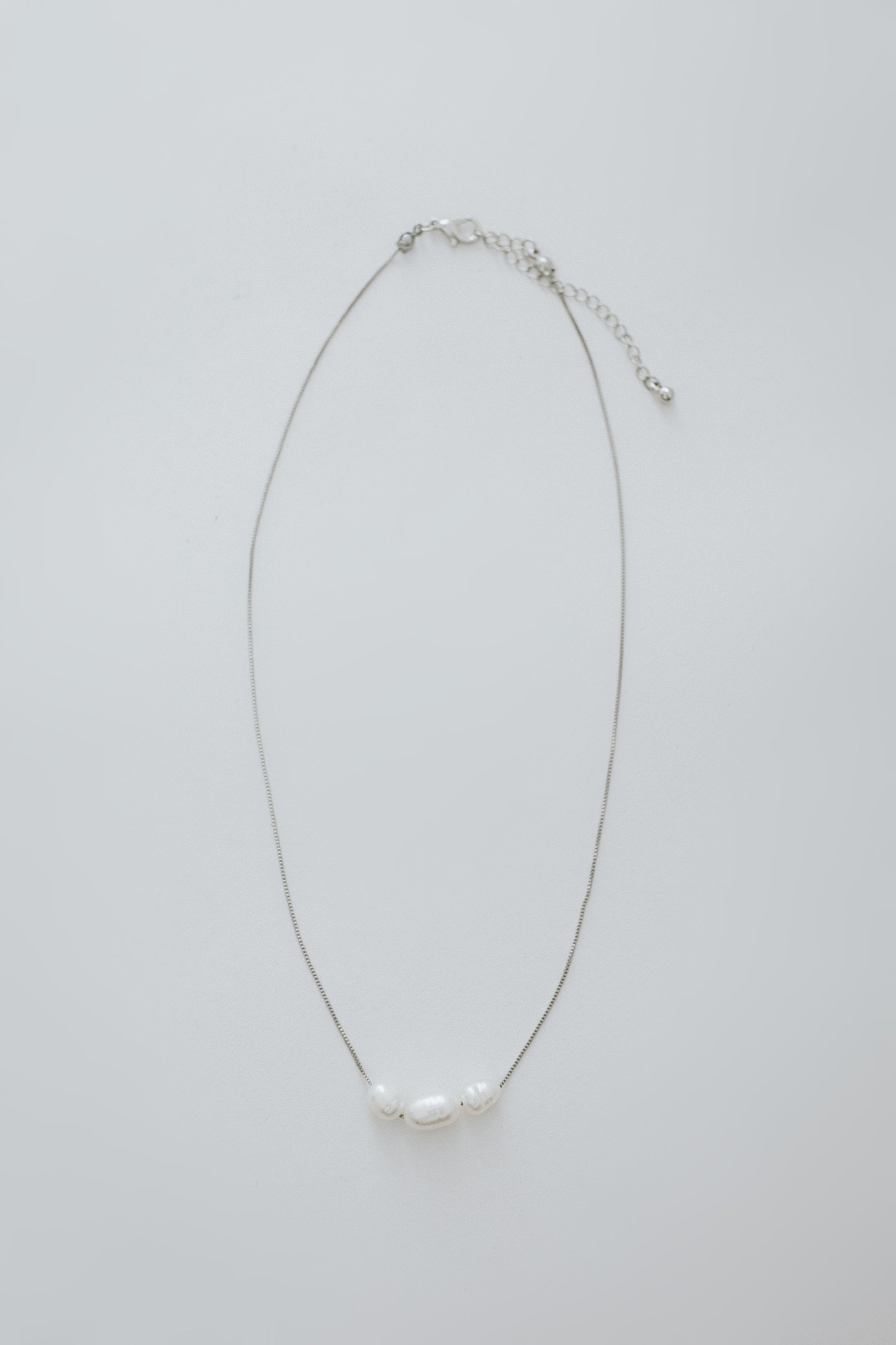 Charlotte Pearl Necklace - Silver