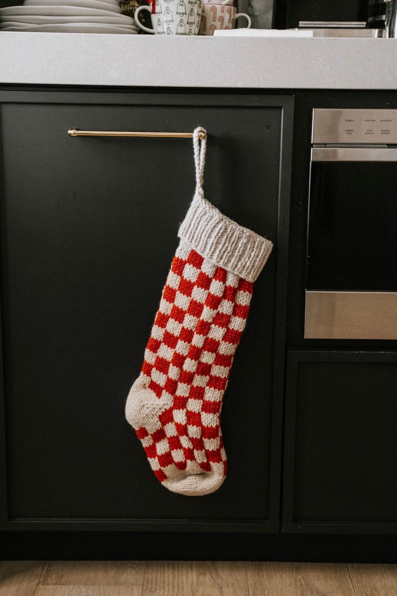 Candy Cane Checker Stocking