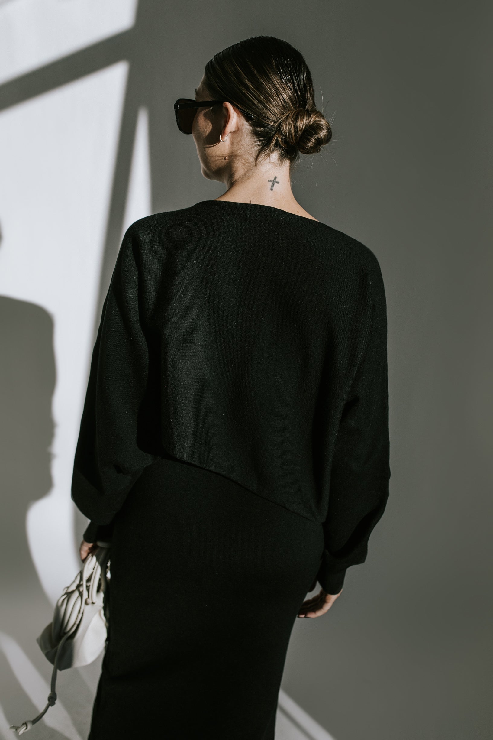 On Repeat Sweater + Midi Skirt Set - Black