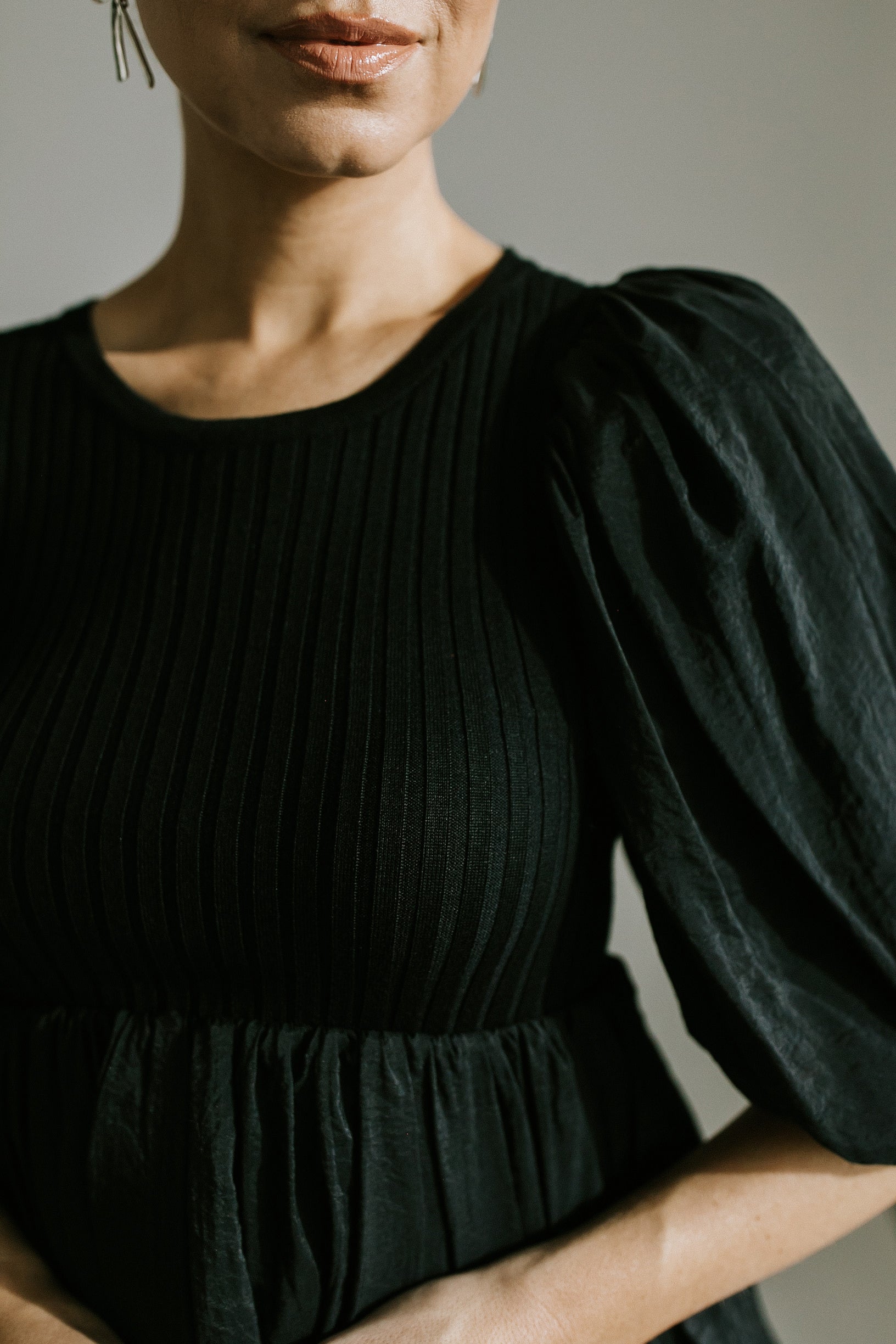 Ella Ruffle Mini Dress - Black