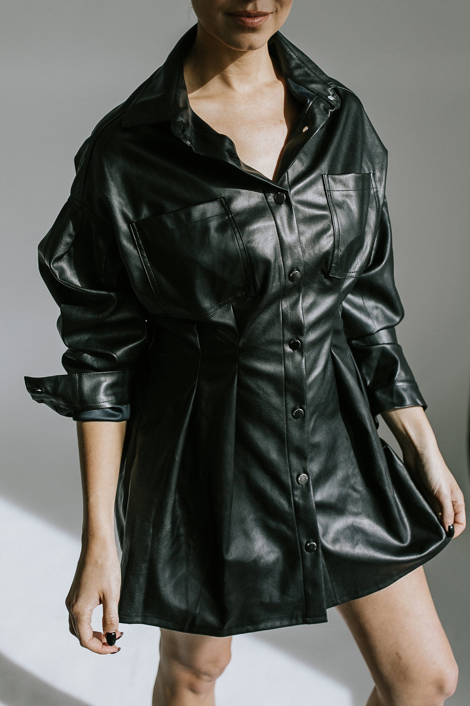 Beverley Leather Dress - Black