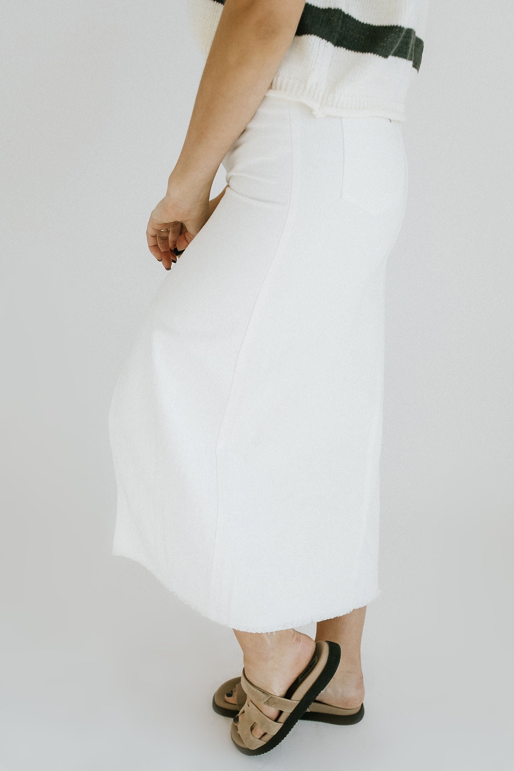 Staycation Denim Skirt - White