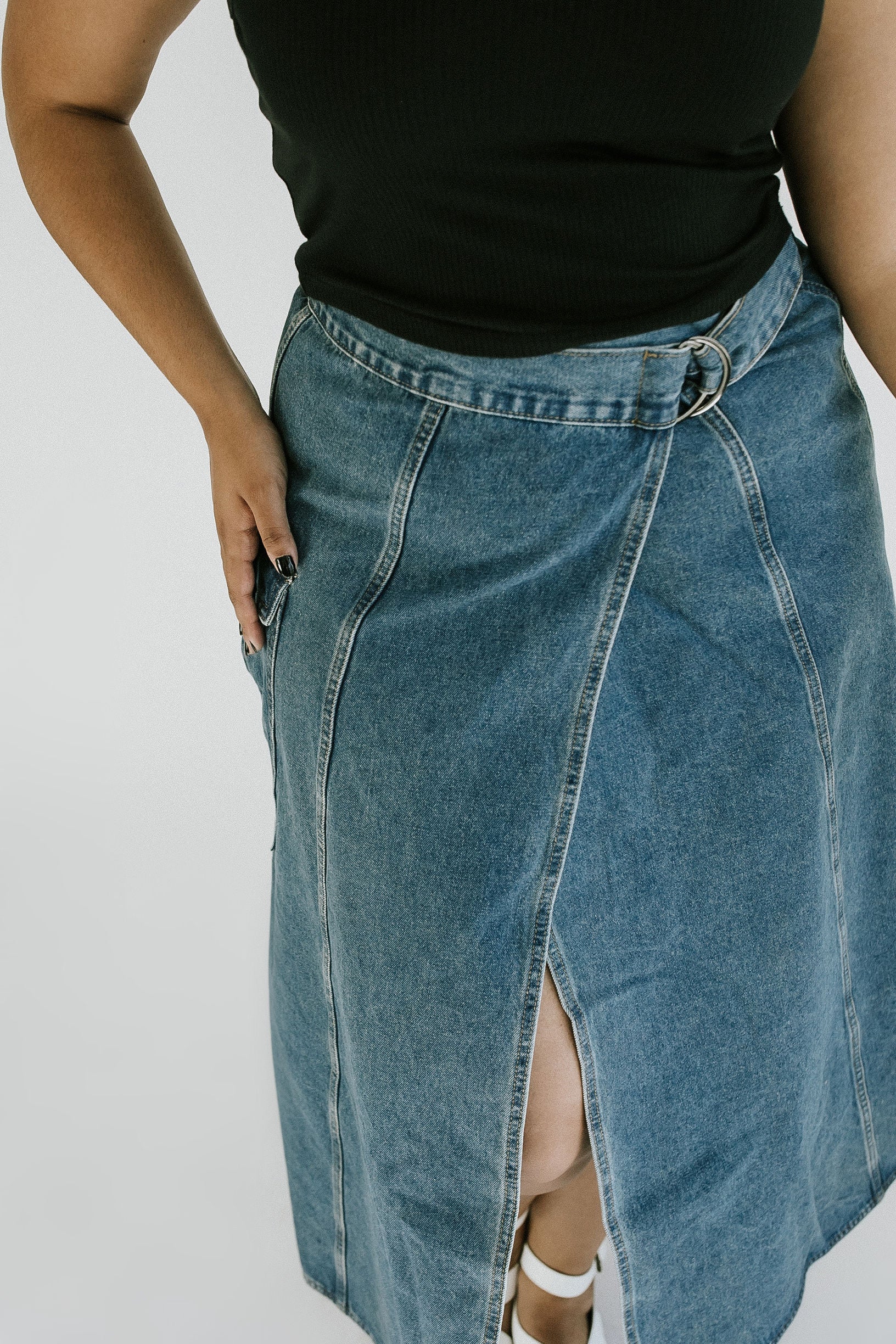 Splendid Cargo Wrap Skirt - Denim