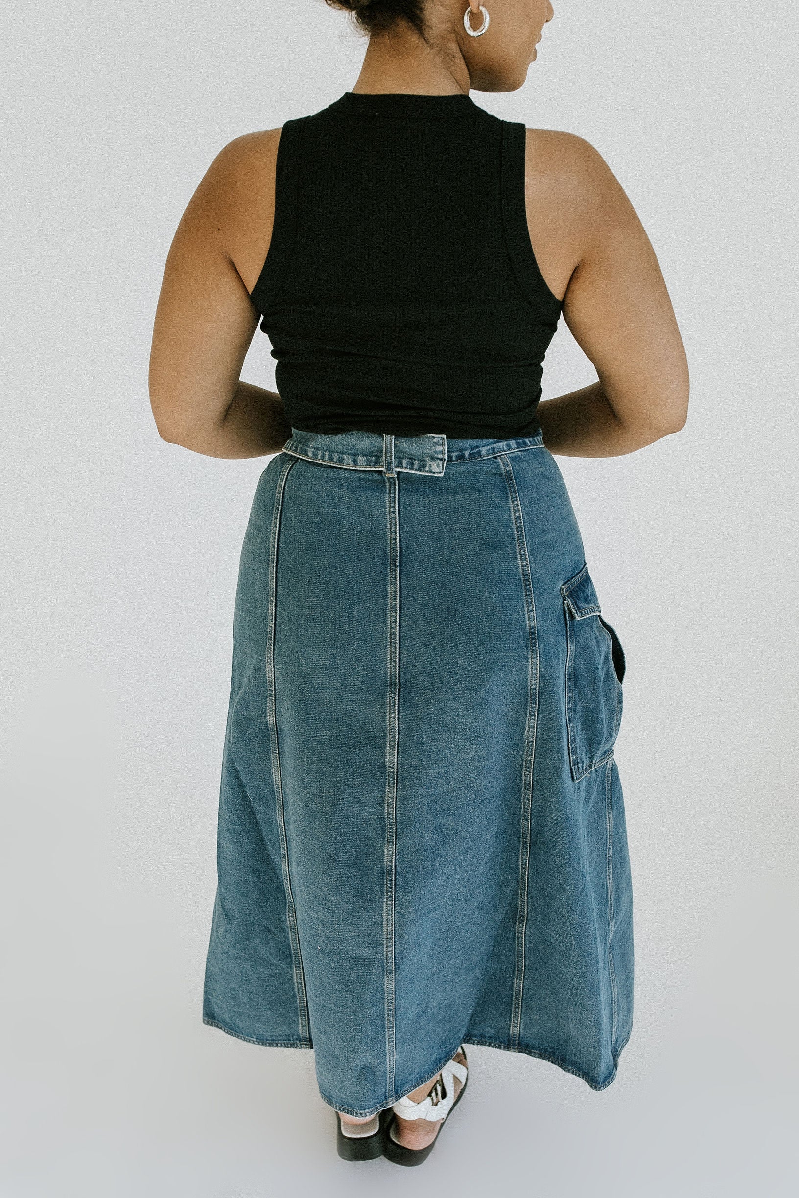 Splendid Cargo Wrap Skirt - Denim