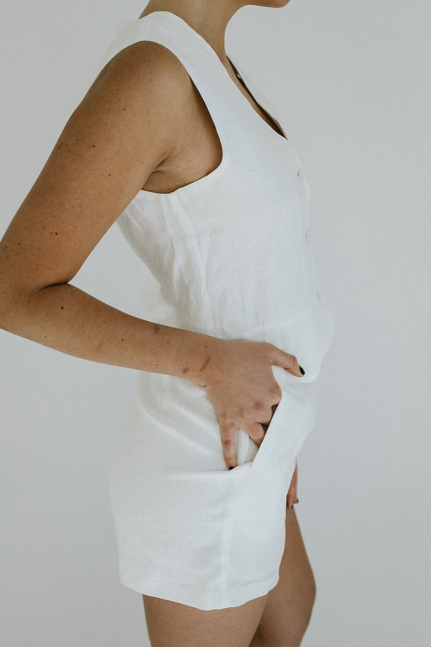 Audrey Vest + Shorts Set - White