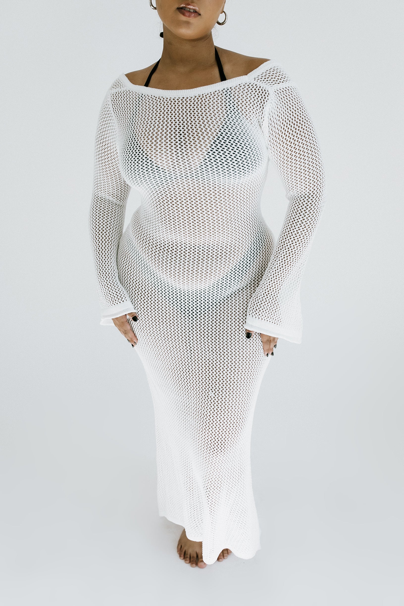 First Glance Knit Maxi Dress - White
