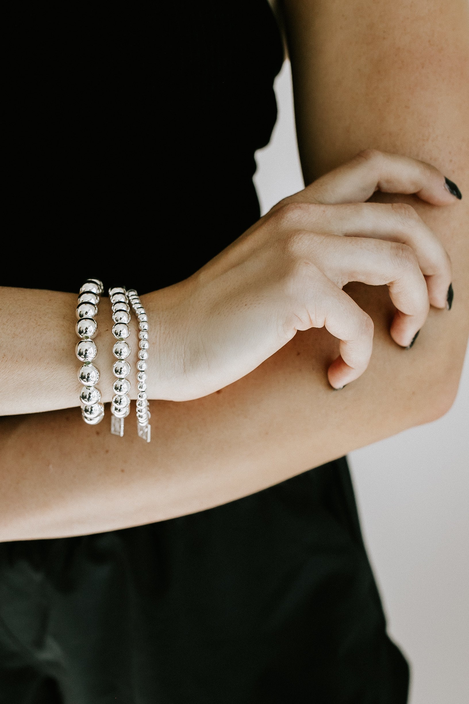 Around The Clock Beaded Bracelet - Silver