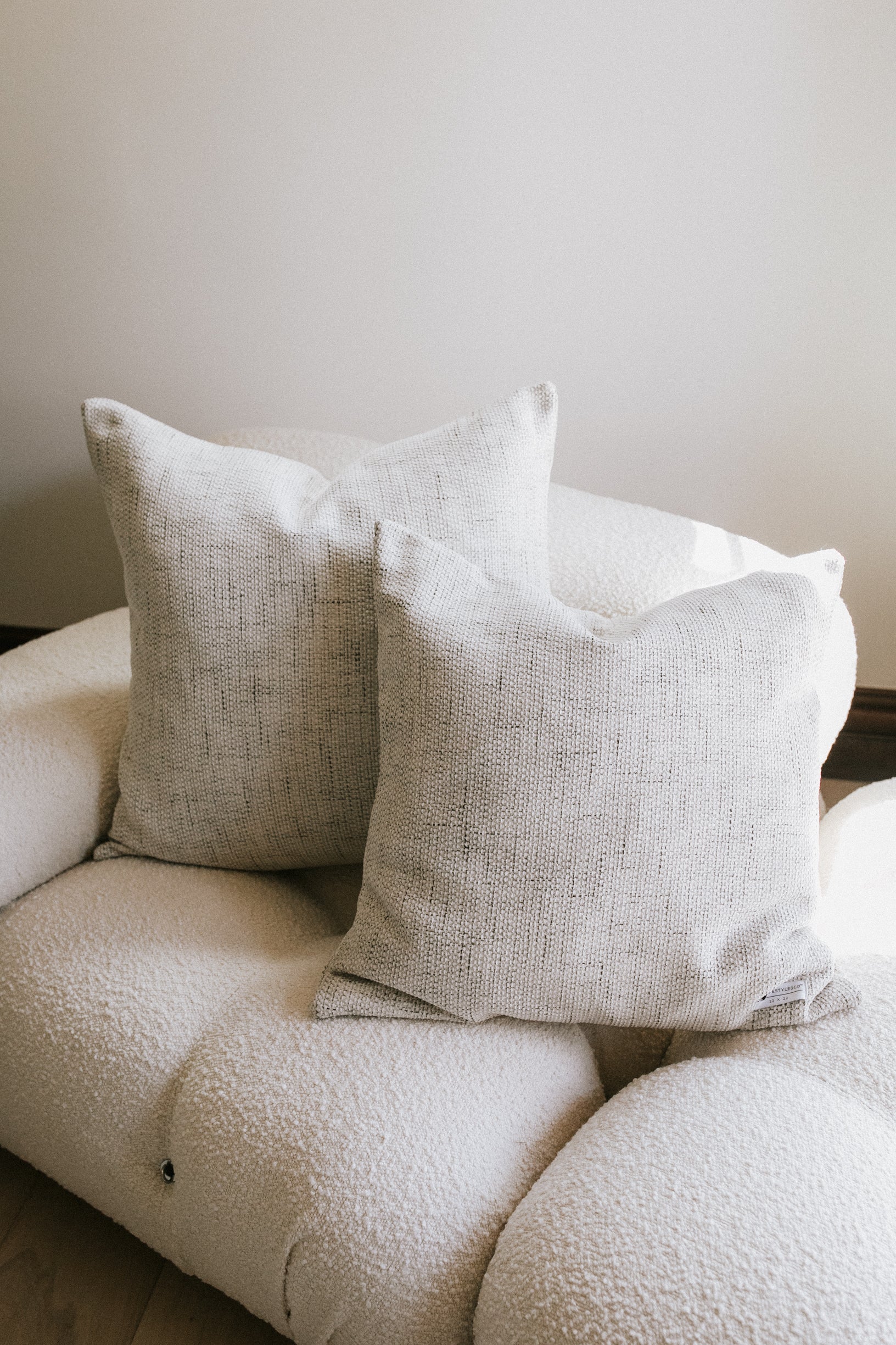 Alma Basketweave Pillow - Pearl - 2 Sizes