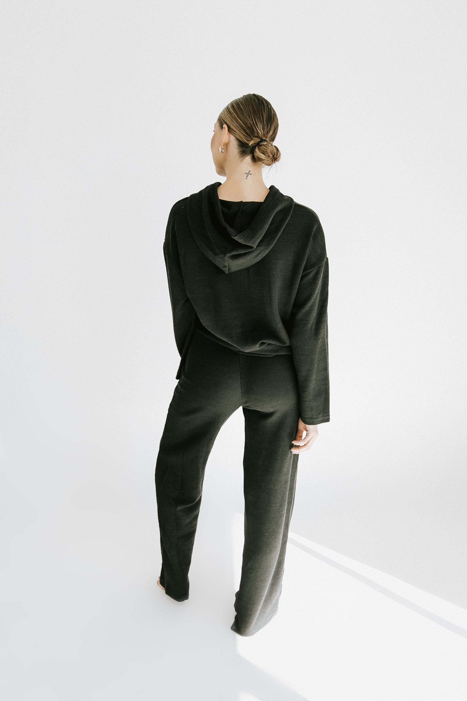 Olivia Knit Hoodie + Pant Set - Black