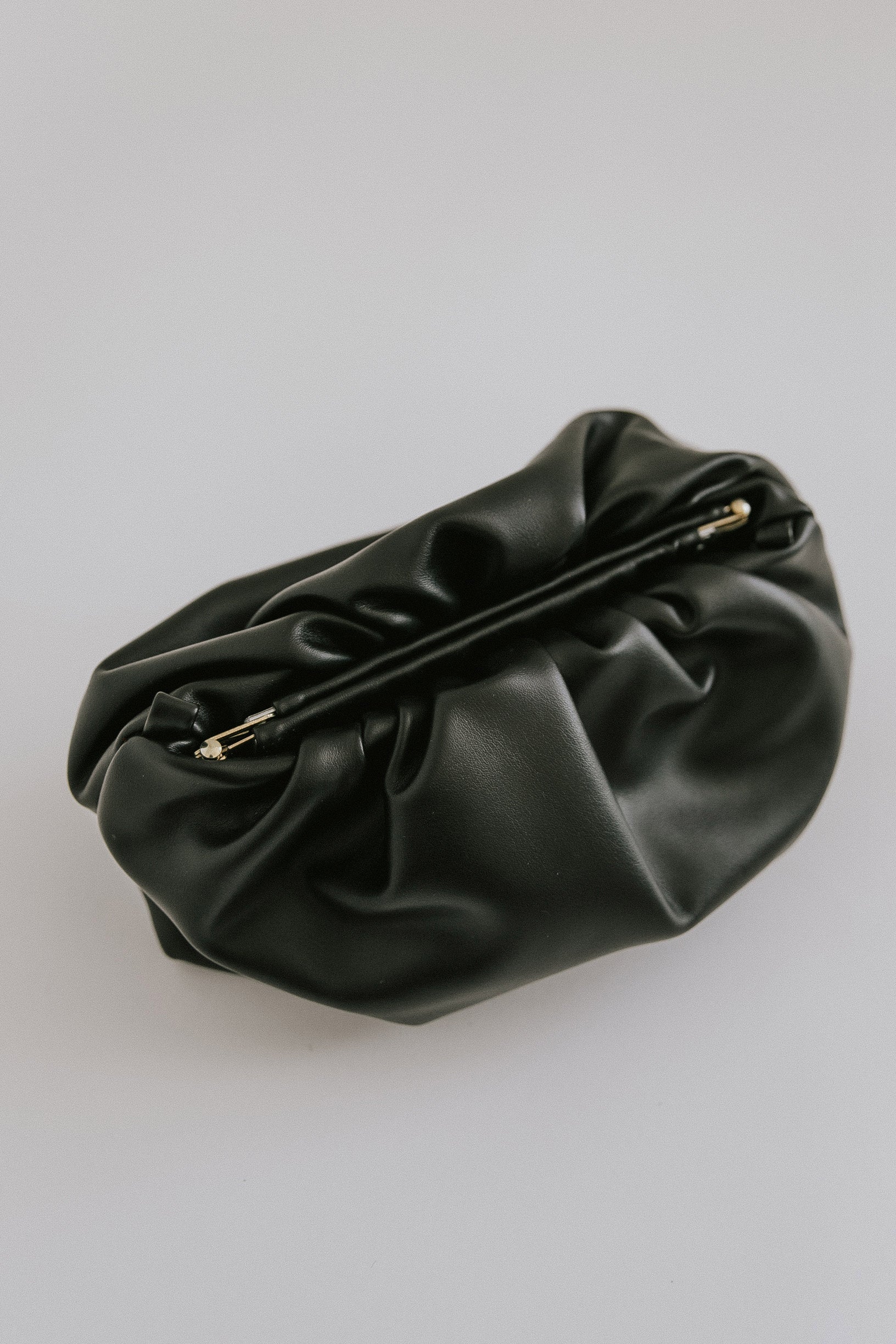Cold Front Ruched Clutch - Black