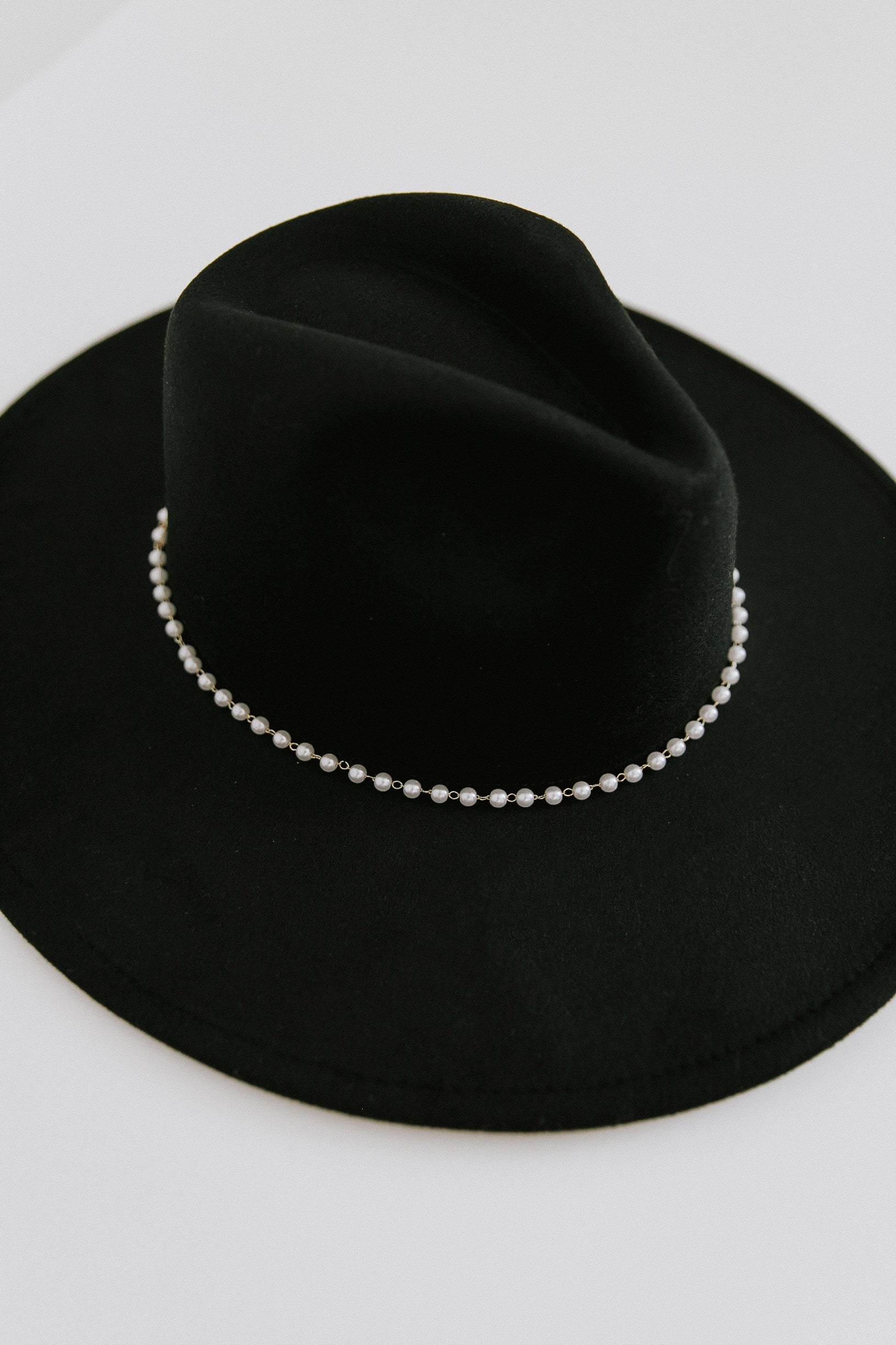 Artie Rancher Hat w/ Pearl Trim - Black