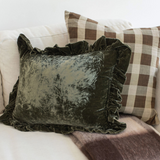 Ruffle Velvet Lumbar Pillow