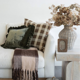 Checkered Fringe Throw Blanket