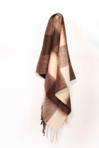 Checkered Fringe Throw Blanket
