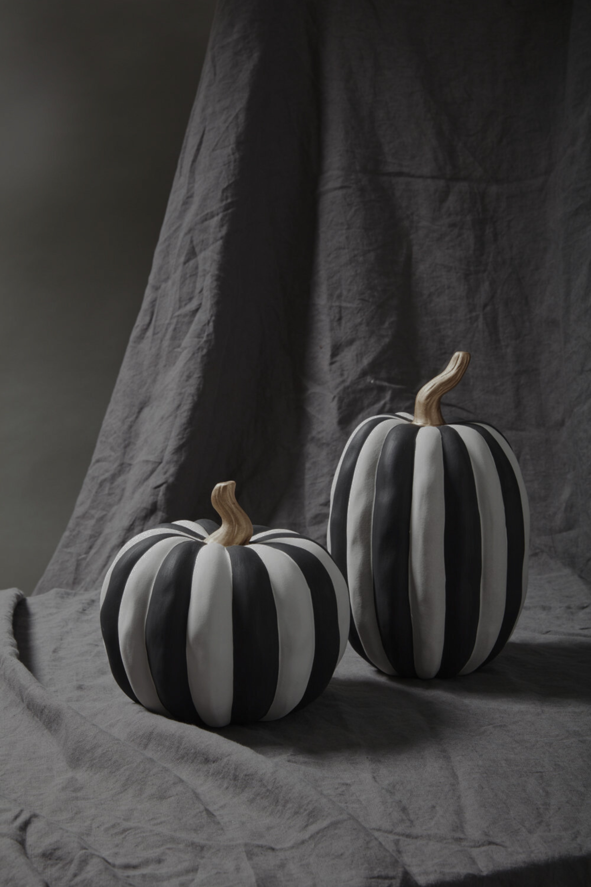 Matte Striped Pumpkin - Oval
