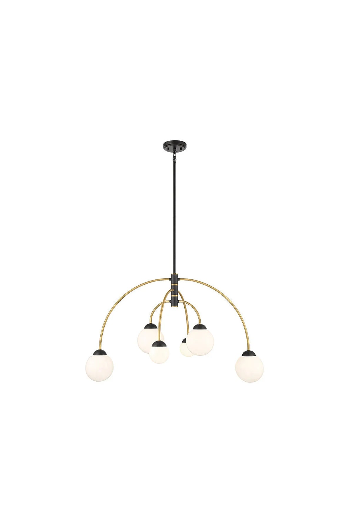 Flagstaff 6-Light Chandelier - Black + Brass