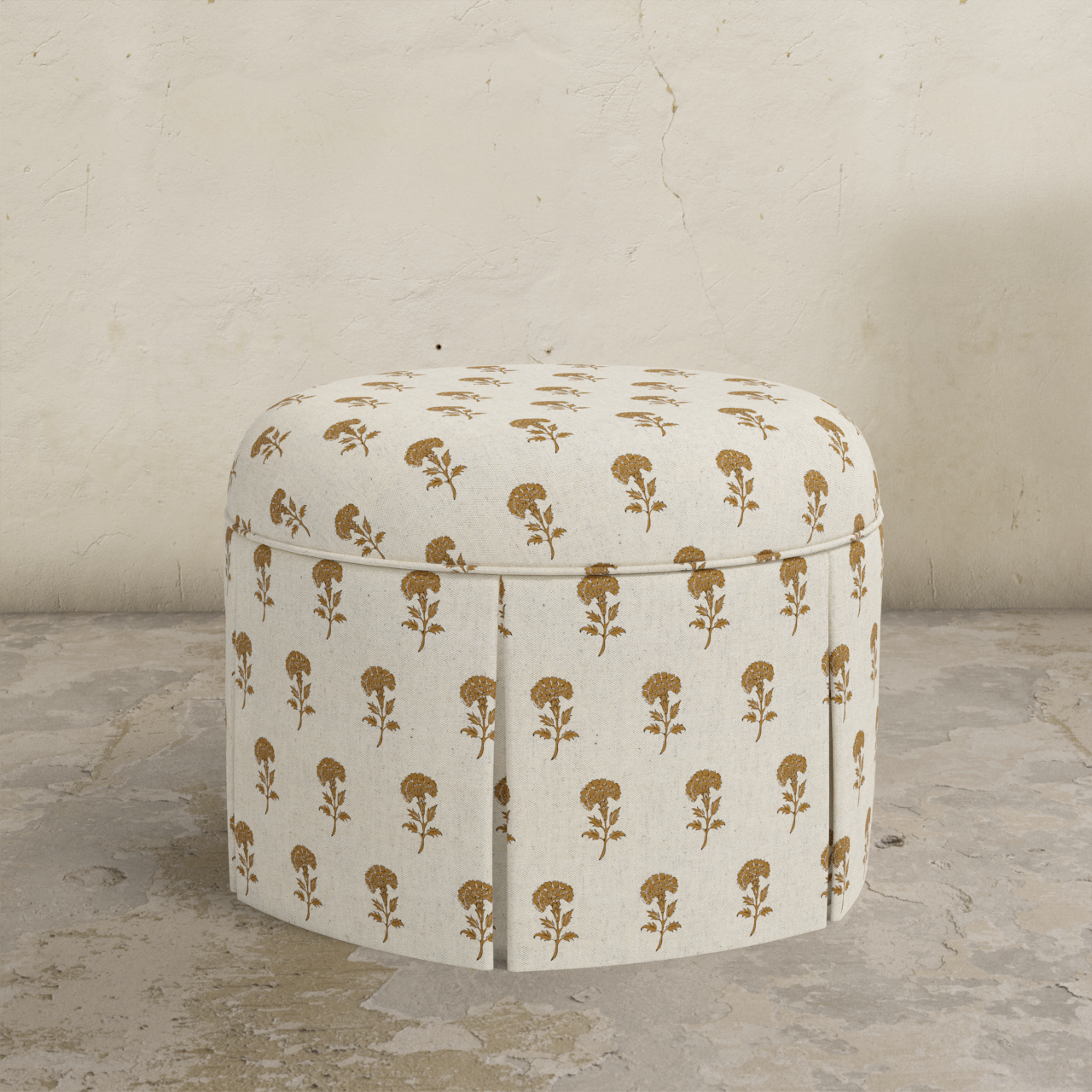 Ely Skirted Ottoman