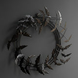 Flying Bat Halloween Wreath