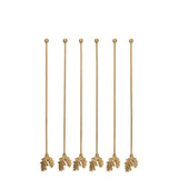 Brass Stir Sticks - 2 Styles - Set of 6