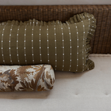Oversized Ruffle Bolster Pillow - Dark Green - 18"x43"