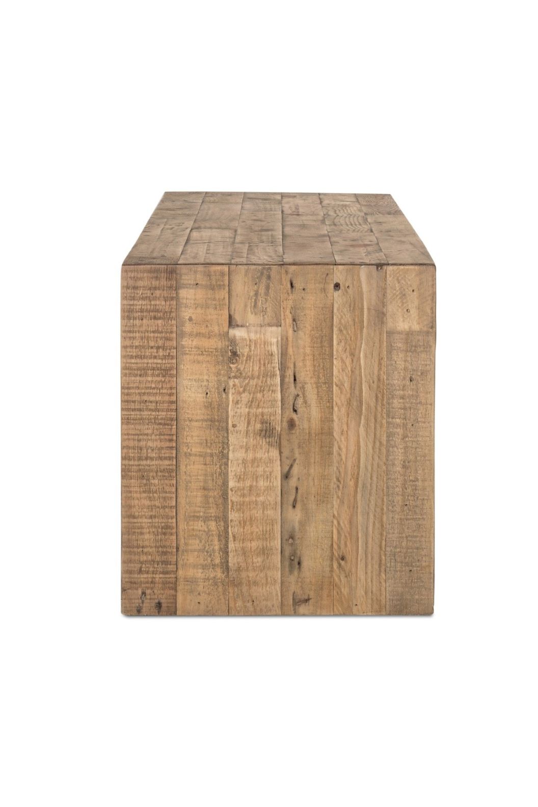The wooden Ruskin bench made of reclaimed pine