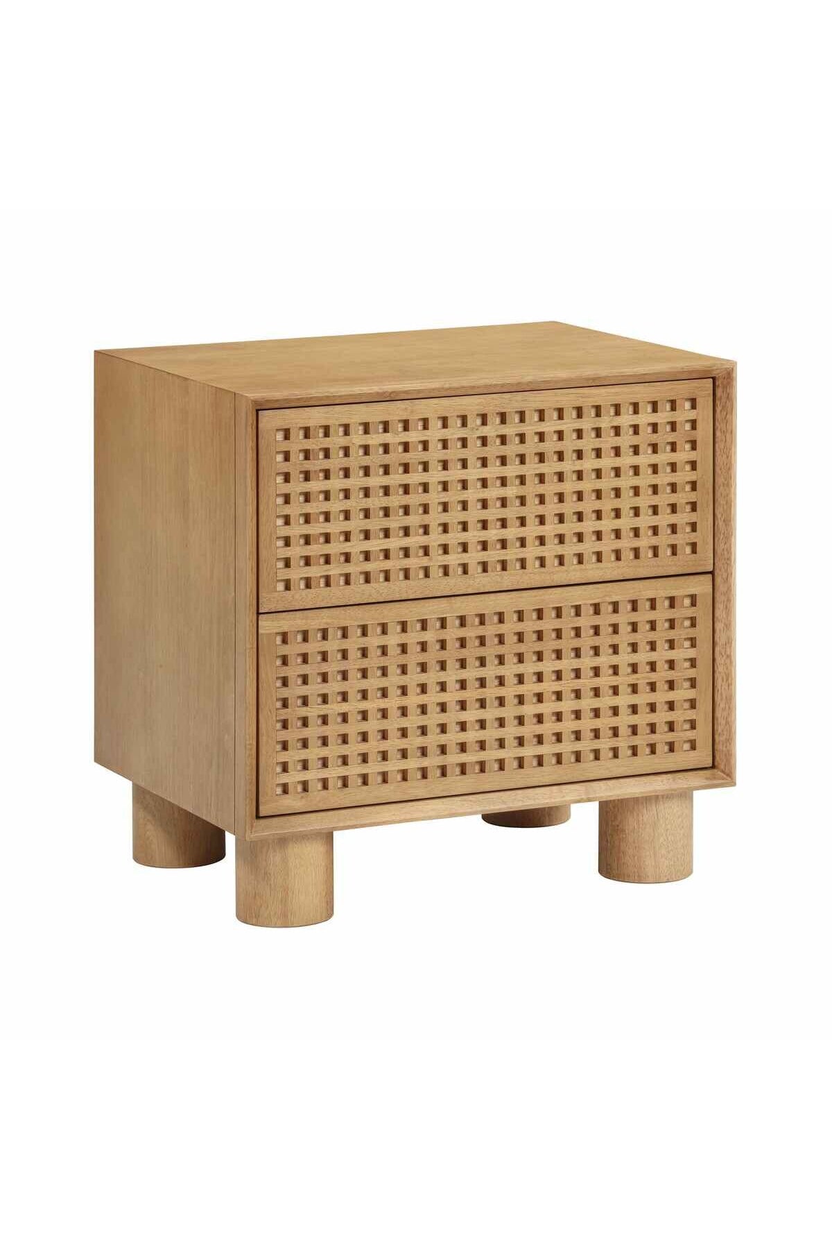 Miles Natural Rubberwood Nightstand